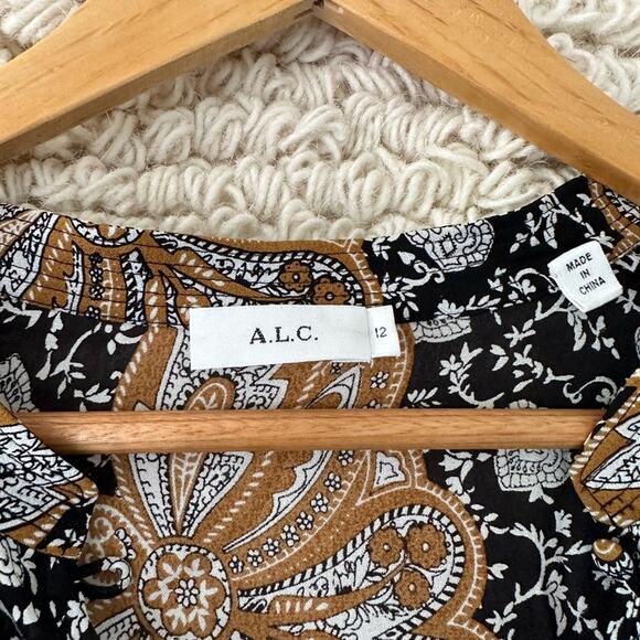 A.L.C. Lox Printed Silk Blouse - Picture 3 of 6